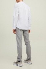 JJJOE SHIRT LS PLAIN MAO - ΛΕΥΚΟ