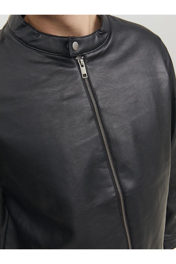 JJEROCKY CLEAN JACKET NOOS PLS - ΜΑΥΡΟ