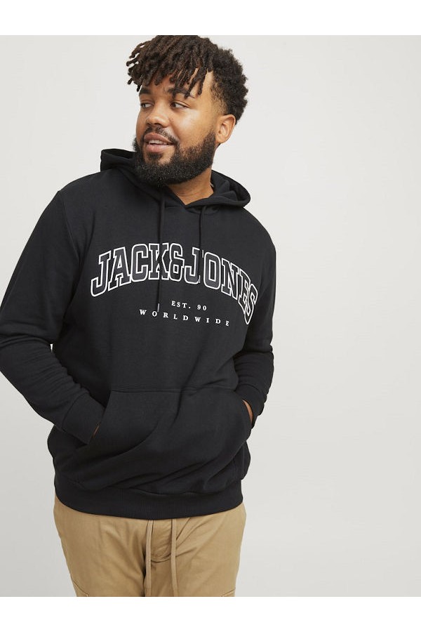 JJECALEB VARSITY SWEAT HOOD NOOS PLS - ΜΑΥΡΟ