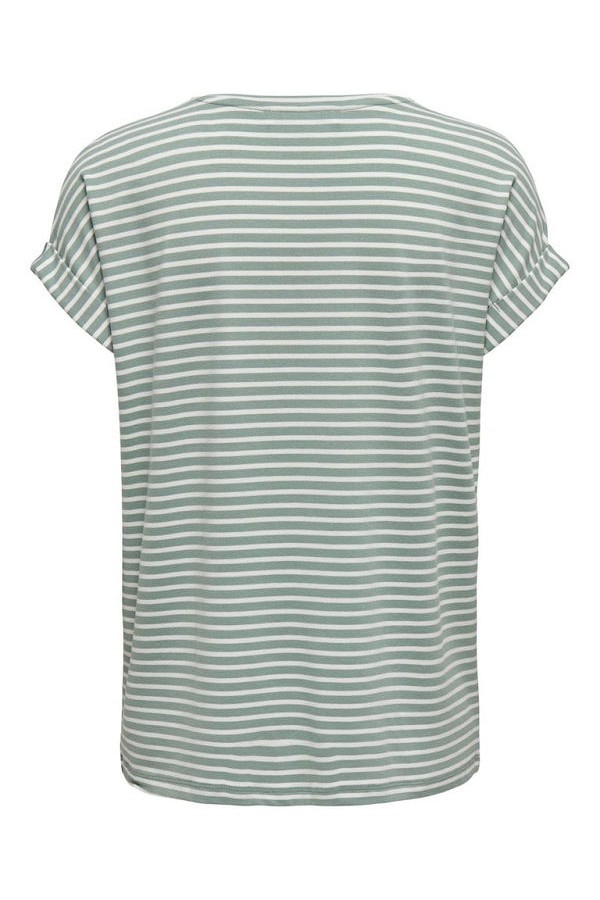 ONLMOSTER STRIPE S/S O-NECK TOP JRS NOOS - ΠΡΑΣΙΝΟ