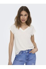 ONLFREE S/S MOD V-NECK TOP JRS NOOS - ΛΕΥΚΟ