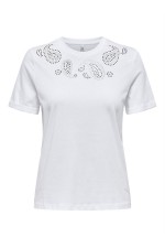ONHOLLIS LIFE S/S O-NECK TOP BOX JRS - ΛΕΥΚΟ