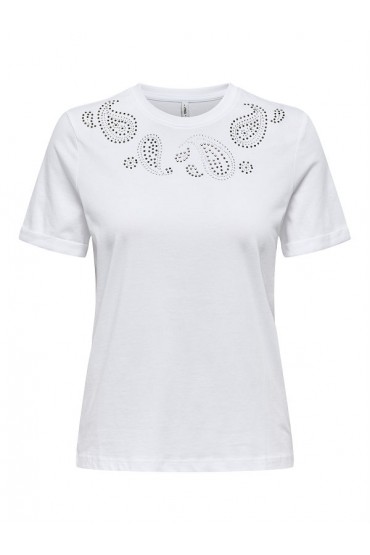ONHOLLIS LIFE S/S O-NECK TOP BOX JRS - ΛΕΥΚΟ