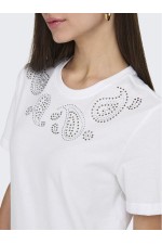 ONHOLLIS LIFE S/S O-NECK TOP BOX JRS - ΛΕΥΚΟ