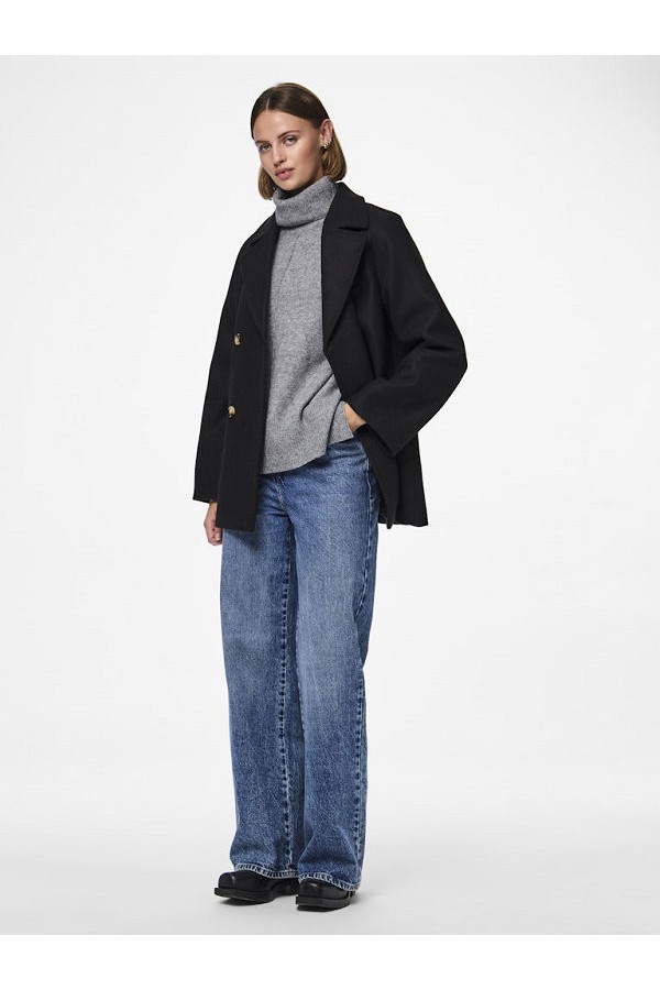 PCMARBEL COAT NOOS - ΜΑΥΡΟ