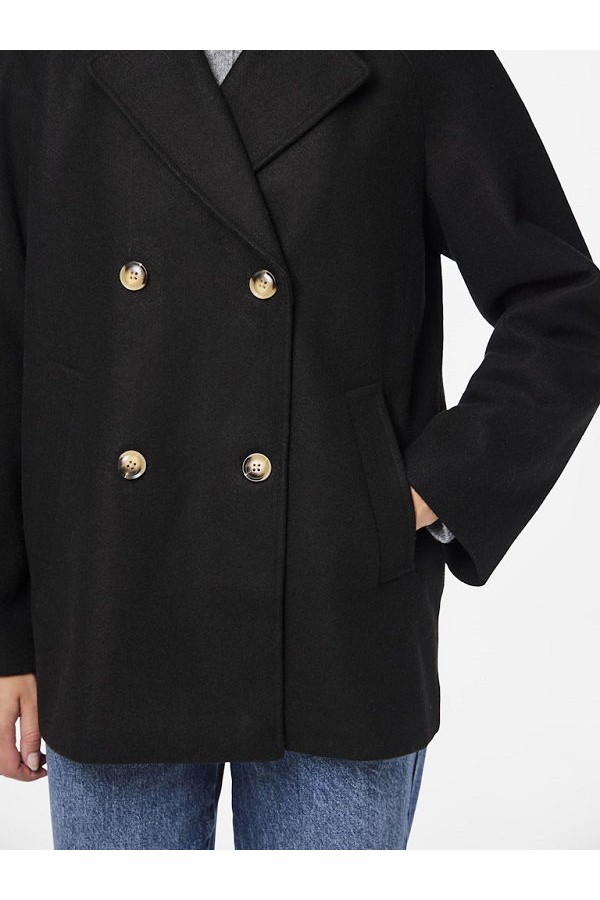 PCMARBEL COAT NOOS - ΜΑΥΡΟ