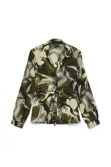 VMRUBY FIE LS BELT SHIRT WVN GA - ΠΡΑΣΙΝΟ