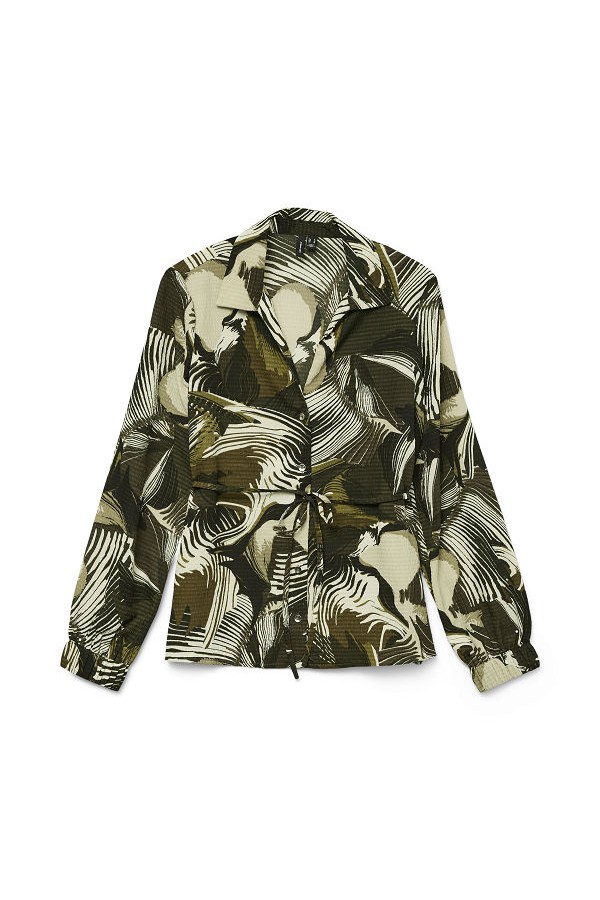 VMRUBY FIE LS BELT SHIRT WVN GA - ΠΡΑΣΙΝΟ