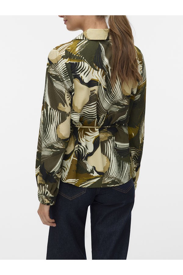 VMRUBY FIE LS BELT SHIRT WVN GA - ΠΡΑΣΙΝΟ