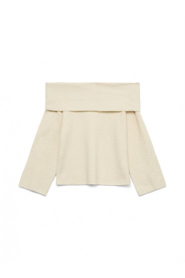 VMARIES LS OFFSHOULDER PULLOVER BF - ΜΠΕΖ