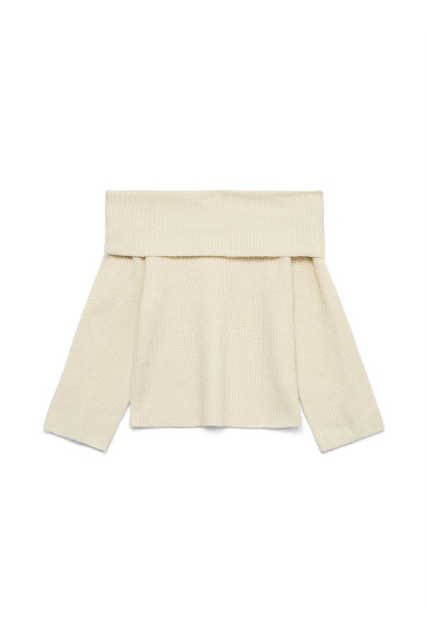 VMARIES LS OFFSHOULDER PULLOVER BF - ΜΠΕΖ