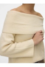 VMARIES LS OFFSHOULDER PULLOVER BF - ΜΠΕΖ