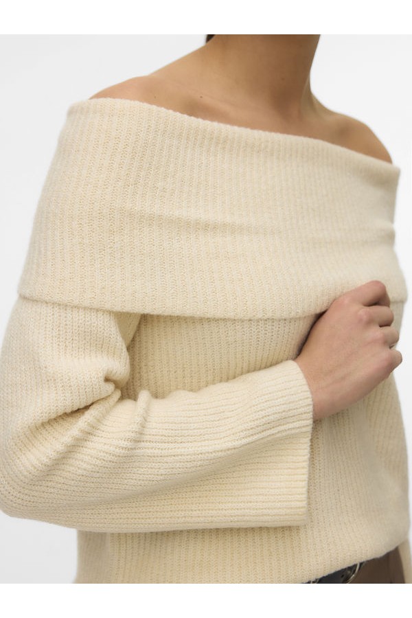 VMARIES LS OFFSHOULDER PULLOVER BF - ΜΠΕΖ