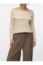 VMARIES LS OFFSHOULDER PULLOVER BF - ΜΠΕΖ