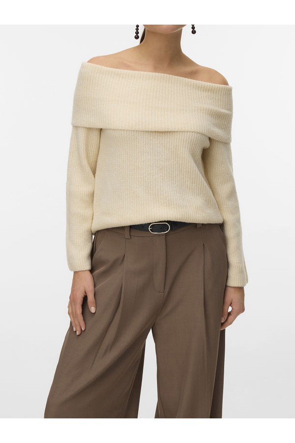 VMARIES LS OFFSHOULDER PULLOVER BF - ΜΠΕΖ