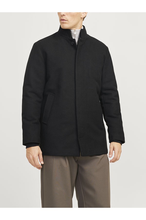 JJEHARRISON WOOL BLEND JACKET SN - ΜΑΥΡΟ