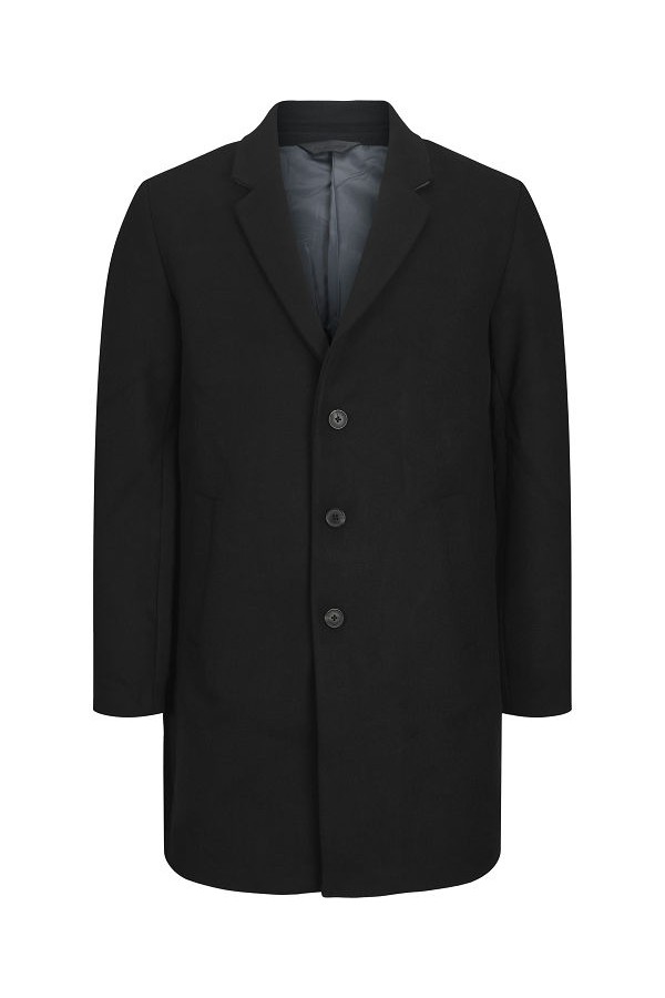 JJEHARRISON WOOL BLEND COAT SN - ΜΑΥΡΟ