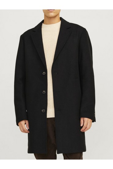 JJEHARRISON WOOL BLEND COAT SN - ΜΑΥΡΟ