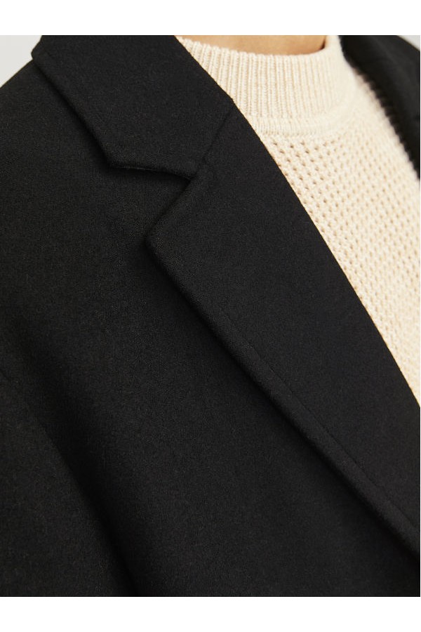 JJEHARRISON WOOL BLEND COAT SN - ΜΑΥΡΟ