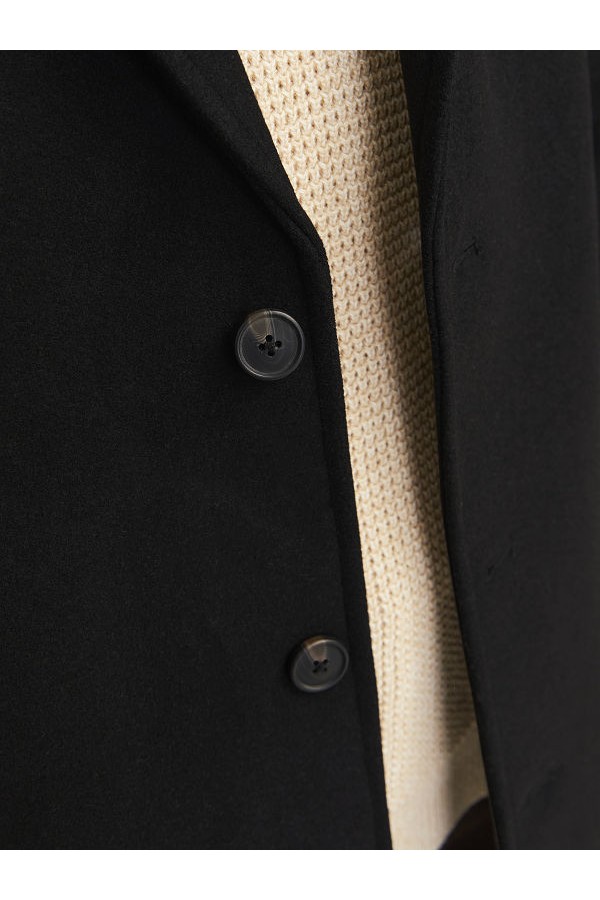 JJEHARRISON WOOL BLEND COAT SN - ΜΑΥΡΟ