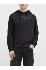 JREBJEANS REBEL PRINT SWEAT HOOD NOOS - ΜΑΥΡΟ