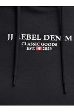 JREBJEANS REBEL PRINT SWEAT HOOD NOOS - ΜΑΥΡΟ