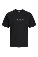 JREBROCKY LOGO TEE SS CREW NECK SN - ΜΑΥΡΟ