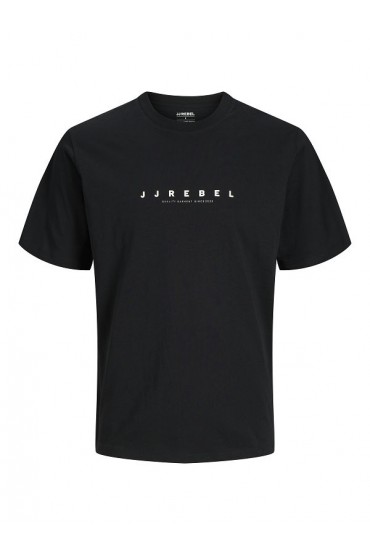 JREBROCKY LOGO TEE SS CREW NECK SN - ΜΑΥΡΟ