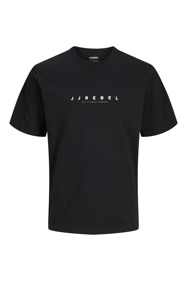 JREBROCKY LOGO TEE SS CREW NECK SN - ΜΑΥΡΟ