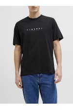 JREBROCKY LOGO TEE SS CREW NECK SN - ΜΑΥΡΟ