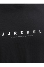 JREBROCKY LOGO TEE SS CREW NECK SN - ΜΑΥΡΟ
