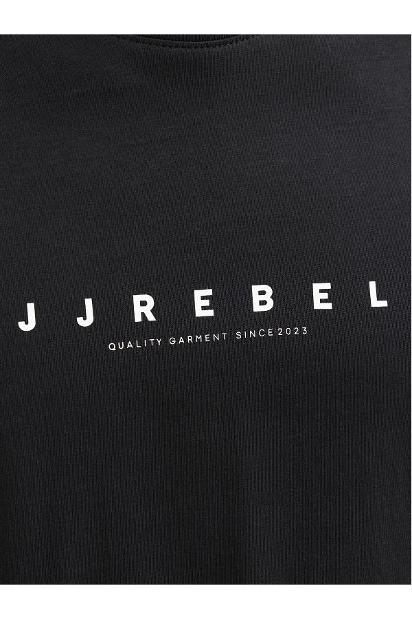JREBROCKY LOGO TEE SS CREW NECK SN - ΜΑΥΡΟ