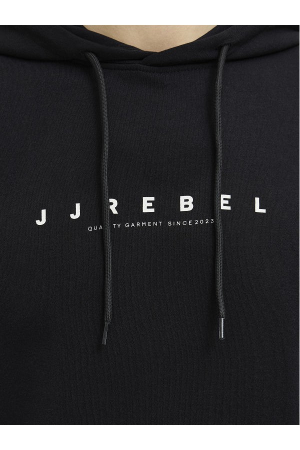 JREBROCKY LOGO SWEAT HOOD SN - ΜΑΥΡΟ