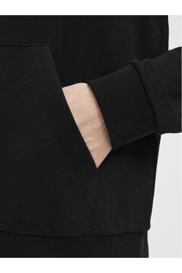 JREBROCKY LOGO SWEAT HOOD SN - ΜΑΥΡΟ
