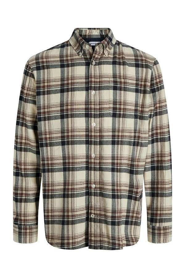 JJECLASSIC FLANNEL CHECK SHIRT LS SN - ΛΕΥΚΟ