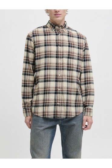 JJECLASSIC FLANNEL CHECK SHIRT LS SN - ΛΕΥΚΟ