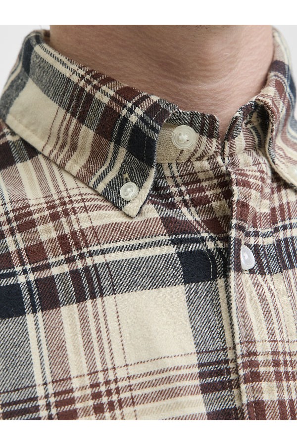 JJECLASSIC FLANNEL CHECK SHIRT LS SN - ΛΕΥΚΟ