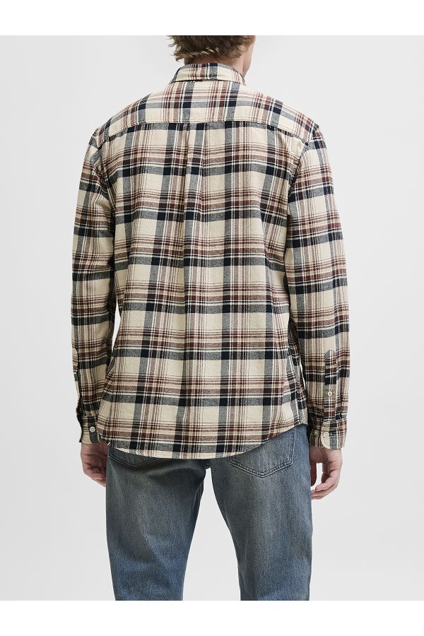 JJECLASSIC FLANNEL CHECK SHIRT LS SN - ΛΕΥΚΟ