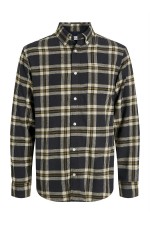 JJECLASSIC FLANNEL CHECK SHIRT LS SN - ΜΑΥΡΟ