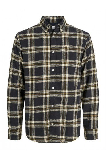 JJECLASSIC FLANNEL CHECK SHIRT LS SN - ΜΑΥΡΟ