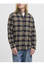 JJECLASSIC FLANNEL CHECK SHIRT LS SN - ΜΑΥΡΟ