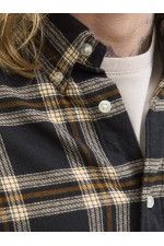 JJECLASSIC FLANNEL CHECK SHIRT LS SN - ΜΑΥΡΟ
