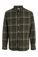 JJECLASSIC FLANNEL CHECK SHIRT LS SN - ΠΡΑΣΙΝΟ