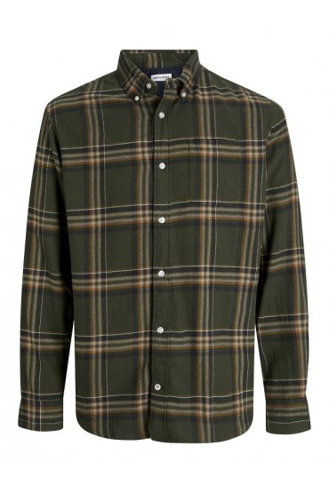 JJECLASSIC FLANNEL CHECK SHIRT LS SN - ΠΡΑΣΙΝΟ