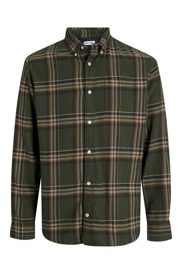 JJECLASSIC FLANNEL CHECK SHIRT LS SN - ΠΡΑΣΙΝΟ