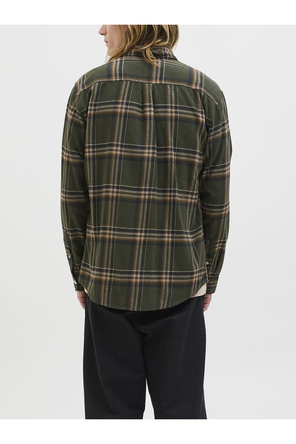 JJECLASSIC FLANNEL CHECK SHIRT LS SN - ΠΡΑΣΙΝΟ