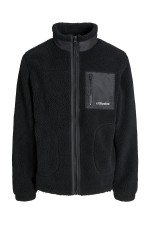 JJESOHO TEDDY JACKET NOOS - ΜΑΥΡΟ