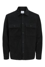 JJEPERFECT CORDUROY OVERSHIRT LS SN - ΜΑΥΡΟ