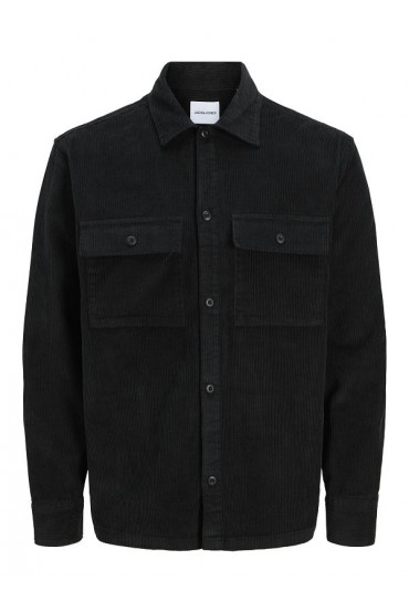 JJEPERFECT CORDUROY OVERSHIRT LS SN - ΜΑΥΡΟ