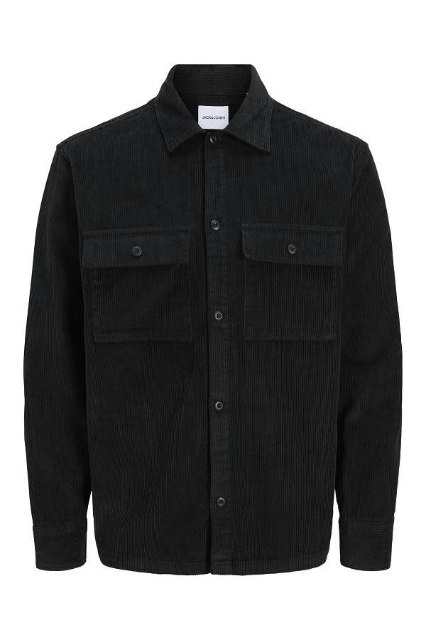 JJEPERFECT CORDUROY OVERSHIRT LS SN - ΜΑΥΡΟ